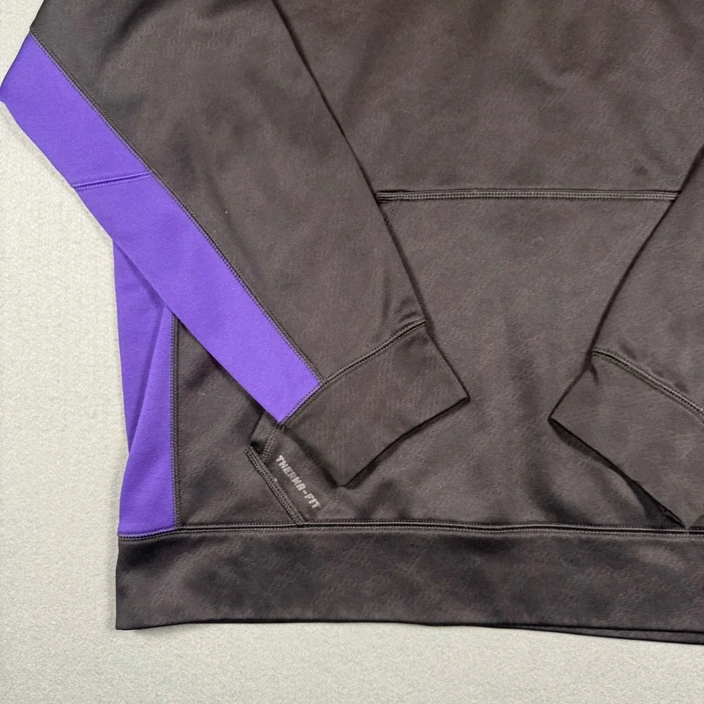 Nike LSU Tigers Therma-FIT Hoodie Mens XL Black Purple Colorblock Sweatshirt